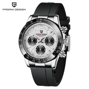 นาฬิกาข้อมือควอตซ์ PAGANI DESIGN 1664 หน้าปัดลายอุกกาบาต สายซิลิโคน กันน้ำ 100 เมตร กระจกแซฟไฟร์ โครโนกราฟ นาฬิกาผู้ชาย - Product Image 1
