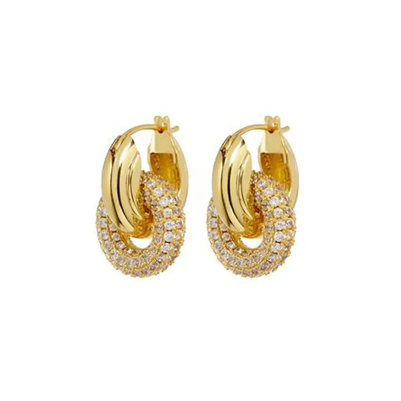 custom brass medium size hoops earring with diy charms for earrings