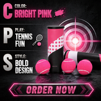 Balle de padel haute élasticité, durable, résistante à l'abrasion, rebond stable, PADEL ROSE 68mm 58g, faible déformation