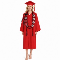 Ensemble de Robe de Remise de Diplôme Mate Personnalisée 2027 avec Cordon d'Honneur et Étole Couronne, Tissu de Drapage Premium en Gros