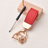Nouveauté, porte-clés en cuir PU avec logo personnalisé, lanière, porte-clés en cuir de France, anneau mignon, ornement de sac, pendentif, porte-clés de voiture en peau de mouton, cadeau
