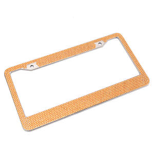 Marco para Placa de Matrícula con Incrustaciones de Cristales, Estándar Estadounidense, Marco de Acero Inoxidable, Marcos Personalizados para Placas de Matrícula - Product Image 1