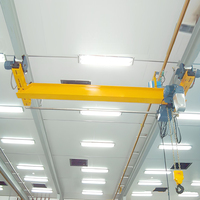 Palans électriques à usage industriel, capacité de 5 tonnes, grue à poutre simple montée au plafond pour usage en atelier