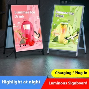 Caja de Luz LED Rectangular Ultrafina de Doble Cara para Publicidad, Panel de Vidrio con Soporte para Piso, Ideal para Centros Comerciales - Product Image 2