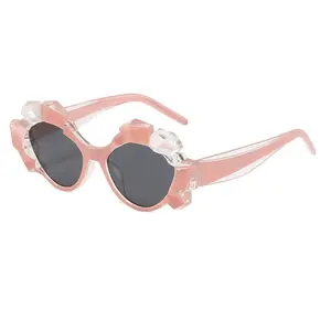 RTS yeni moda kadınlar lüks güneş shades gözlük CE pembe kız kadınlar için 2024 düzensiz güneş gözlüğü
