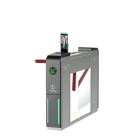 Système de contrôle d'accès semi-automatique KMS avec tourniquet trépied, lecteur de cartes RFID pour la gestion des entrées de hall de bâtiment de bureaux et des entreprises