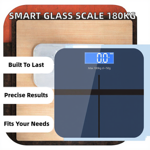 Báscula Digital Inteligente para el Hogar con Pantalla LCD y Vidrio Templado, Capacidad de 180 kg, Precisión de 0.1 g, Personalizable OEM - Product Image 2