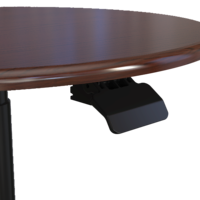 Petite table d'appoint ronde en métal avec réglage en hauteur par vérin à gaz pour bureau à domicile, bureau ou immeuble de bureaux – Table polyvalente pour thé et café