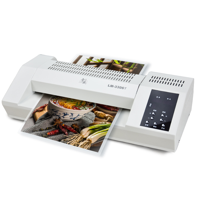 Automatic LM-3306T LCD Photo Laminating Machine Factory 6-Roll A3/A4/A5/A6 Paper Cold and Hot Photo Laminator