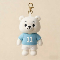 Porte-clés en peluche personnalisé en forme d'ours polaire mignon, mascotte idéale pour la personnalisation de la marque et les souvenirs des fans
