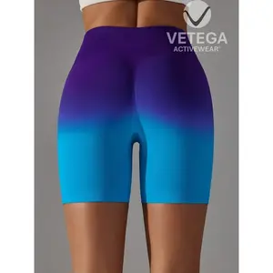 Shorts de yoga et de Pilates pour femmes sexy, à haute élasticité, doublés, mode, sport, fitness, entraînement pour la salle de sport, course à pied, violet - Product Image 2