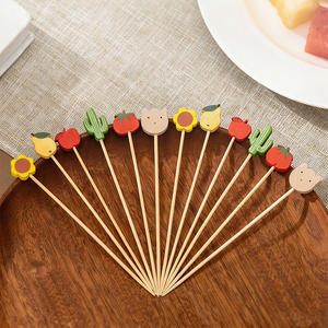 Ensemble de bâtonnets de fruits en bois de bambou jetables, colorés, pour la décoration de bouteilles de stockage vides - Product Image 2