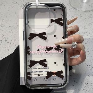 Funda para Teléfono 3 en 1 con Lazo de Color Caramelo para iPhone 17 Air 16 13 11 15 14 12 11 Pro Max, Funda Transparente de TPU Suave + Acrílico - Product Image 2