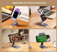 360 support de Smartphone en alliage d'aluminium rotatif support de tablette pliable support de téléphone portable de bureau support de téléphone en métal Durable