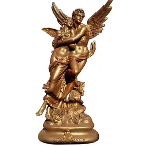 Famous large size antique love angel statue of Cupid and Psyche sculpture for indoor decoration