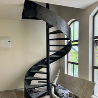 Escalier en colimaçon métallique, kit modulaire préfabriqué, utilisation intérieure/extérieure, conception robuste