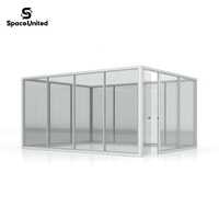 SpaceUnited Modern Style Furniture Transparent Glass and Aluminum Office Partitions