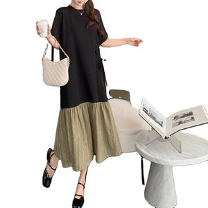 2025 קיץ קוריאני שמלת מקסי שמלה ארוכה יותר גודל חולצות טי חולצה שמלות נשים - Product Image 2