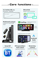 Monitor mobil portabel 10.26 ", Stereo mobil Multimedia Universal, tampilan mobil Android nirkabel, layar Carplay nirkabel HD