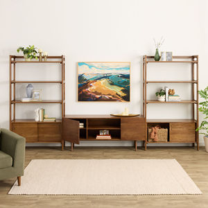 <strong>Mid</strong> <strong>Century</strong> Modular <strong>Bookshelf</strong> with Cabinet Wooden <strong>Bookshelf</strong> Modern Design Storage Shelf for Living Room - Product Image 5