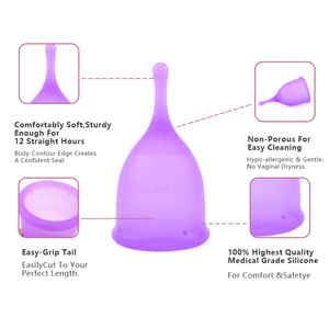 Coupe menstruelle réutilisable en <span class=keywords><strong>silicone</strong></span> de qualité médicale 100% <span class=keywords><strong>silicone</strong></span> de qualité médicale - Product Image 3