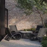 Ensemble de chaises longues d'extérieur résistantes aux intempéries, structure en aluminium, meubles en corde tressée à la main pour villa, maison d'hôtes, hôtel, jardin, balcon