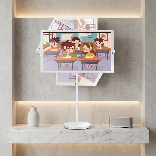 32inch Portable White LED Backlit Kitchen TV Android 12 10 Point Touch Screen Built-In Speaker Full HD 60Hz Wide Viewing Angle