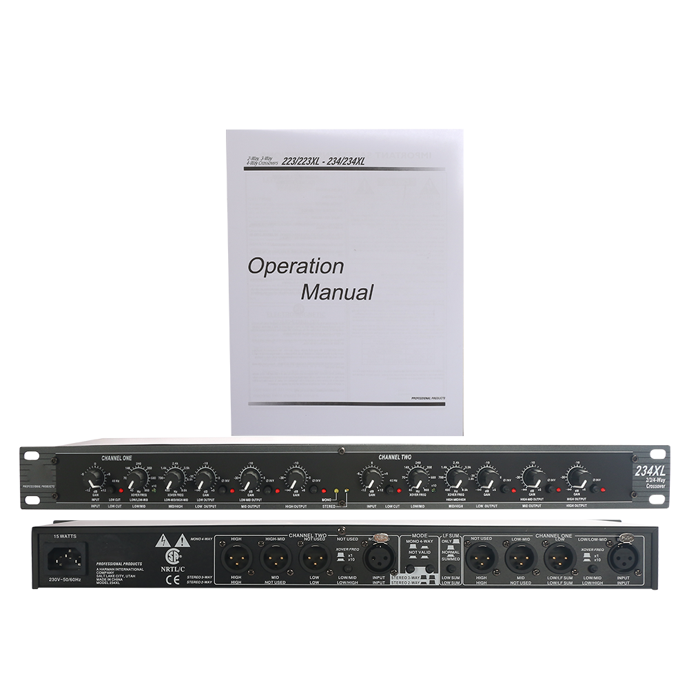 Dbx 234XL Stereo/Mono Crossover for Professional Audio - Clear