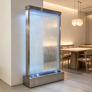 Fuente de Agua Moderna Rectangular de Acero Inoxidable para Decoración de Jardín Interior, Diseño Impermeable para Montaje en Suelo - Product Image 5