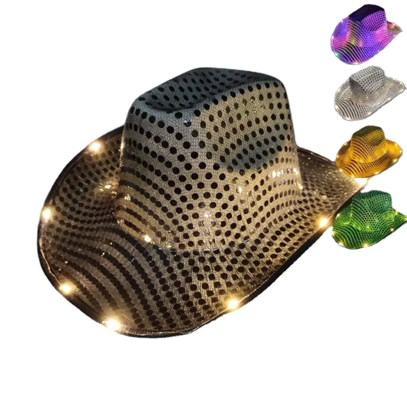2024 새로운 LED 파티 모자 LED 디스코 탑 남여 공용 섬광 LED 모자 재즈 모자 남성 여성 파티 의상