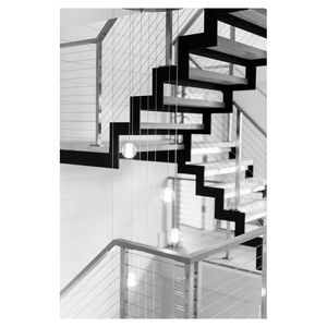 Escalera Recta de Lujo Prima para Interiores, Peldaños de Vidrio Templado, Barandilla de Acero Inoxidable, Escaleras para Loft - Product Image 4