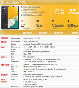 Celular Popular de 6+64 GB y 6.5 Pulgadas, <span class=keywords><strong>A13</strong></span> Original Desbloqueado, Teléfonos Móviles Android Usados para <span class=keywords><strong>Samsung</strong></span> <span class=keywords><strong>A13</strong></span> en Venta - Product Image 6