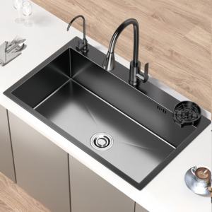 Fregadero de Cocina Grande de Acero Inoxidable de un Solo Tazón, Engrosado y Antirrayas, para Lavar Platos y Verduras - Product Image 1