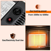 Chauffage au gaz électrique à allumage piézoélectrique 2 en 1, portable d'intérieur, 3 brûleurs infrarouges, économie d'énergie, télécommande
