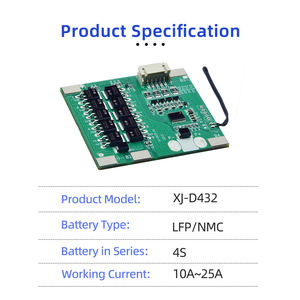 XJ BMS <span class=keywords><strong>4S</strong></span> 12V <span class=keywords><strong>LifePO4</strong></span> 10A 15A 20A 25A 배터리 관리 시스템 (LFP NMC 리튬 이온 배터리용, 밸런스 및 NTC 온도 보호 기능 포함) - Product Image 6