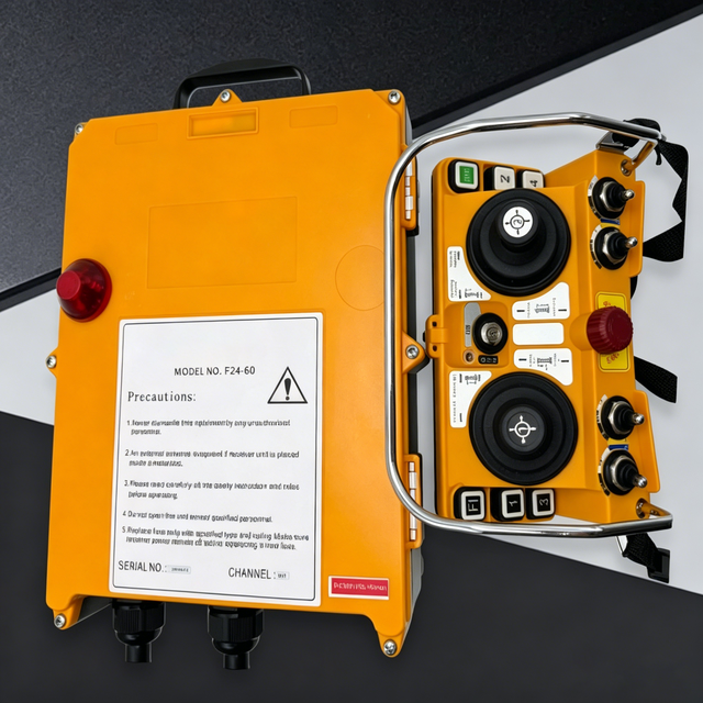 F24-60 Dual Joystick Industrial Wireless Remote Control, Heavy Duty Waterproof Radio Controller for Crane Winch Hoist