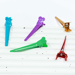 Pinces à cheveux colorées en aluminium en forme de bec de canard, outils de coiffure en forme de cœur de 12 cm pour femmes, usage quotidien - Product Image 3
