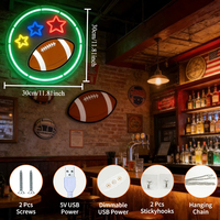 Neonawall Wholesalers Enseigne néon LED de football américain, à intensité variable, alimentée par USB, décoration murale pour bar sportif, achat en gros pour entreprises