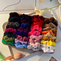 Chouchous en velours pour femmes, 30 pièces, chouchous pour filles, sans dommage, doux, pour cheveux épais ou fins, attaches pour queue de cheval, lot cadeau tendance