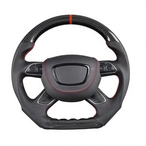 Volante de Coche de Fibra de Carbono Forjado con Fondo Plano y Alcántara para <span class=keywords><strong>Audi</strong></span> A4 B8 B8.5 A6 C7 C7.5 <span class=keywords><strong>S</strong></span> <span class=keywords><strong>Line</strong></span> 2011 2012 2013 2014 2015 2016 - Product Image 1