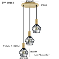 Lampe suspendue E27 style cage, style nordique, pour bar, restaurant, chambre, cuisine, salle à manger