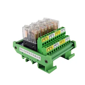 Huaqingjun 4-Channel 2NO 2NC G2R-2 modul relai Input kompatibel NPN/PNP DC24V Relay untuk plc