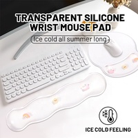 Tapis de bureau en gel de silicone transparent avec repose-poignet, couleur et design personnalisables, tapis de souris pour jeux, pour la maison et le bureau