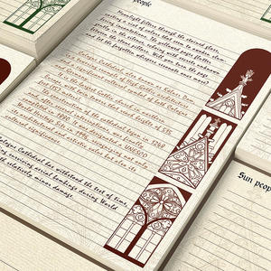 Carnet d'Architectures Mystérieuses Rétro Européennes Originales, Papier Double Face, Reliure Parfaite, Couverture Souple, Impression Offset - Product Image 1