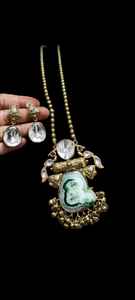 Ensemble de collier ras du cou lourd Kundan du fabricant indien plaqué or fêtes de mariage tenue de mariée produit en vrac - Product Image 5