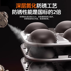 Wok de Hierro Fundido Zhongkang, Fondo Redondo, Sin Recubrimiento, Antiadherente, para Estufa de Gas, con Doble Asa, para Cocina Doméstica - Product Image 3