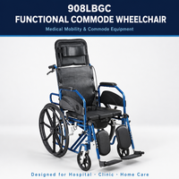 Fauteuil roulant inclinable en alliage d'aluminium, directement de l'usine, capacité 100 kg, pour les distributeurs d'équipements de soins aux personnes âgées