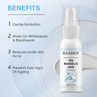 Sérum à l'acide mandélique 10% OEM/ODM pour le visage et le corps avec acide hyaluronique, réducteur de pores, marque privée, sérum pour le visage à l'acide mandélique