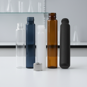 Tube en verre transparent de forme ronde 2026 avec couvercle en plastique résistant aux enfants, tube en verre borosilicate transparent de qualité alimentaire - Product Image 2