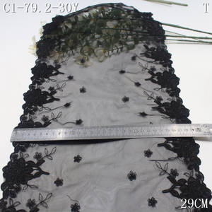 للبيع بالجملة قماش دانتيل تول أسود مطرز 29 قماش دانتيل فوال شبكي رائج مطرز للملابس الداخلية الكثير بالكيلوغرام - Product Image 3